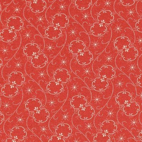 Choice Fabrics - Classic Florals - Dotty Scoll Red BD-43915-A12
