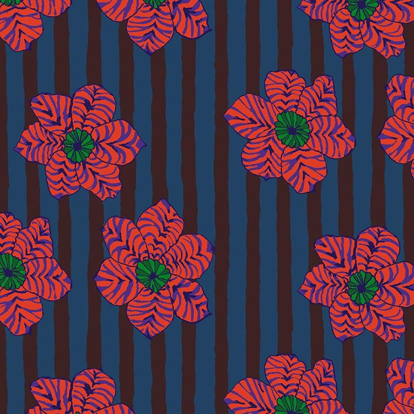 Kaffe Fassett Collective - Zebra Lily Dark – Stitchin' Heaven