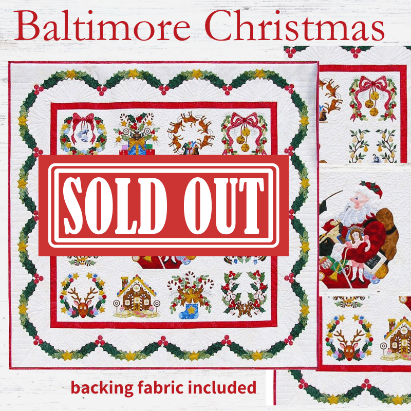 Baltimore Christmas Block of sold the Month quilt kit