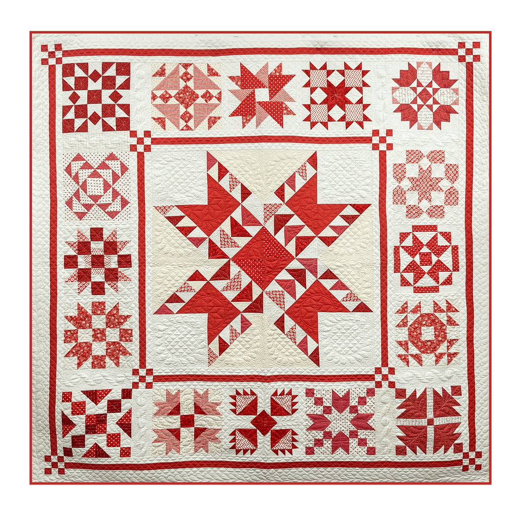 Precut! Classic Red & Cream Block of the Month - Begins June 2024