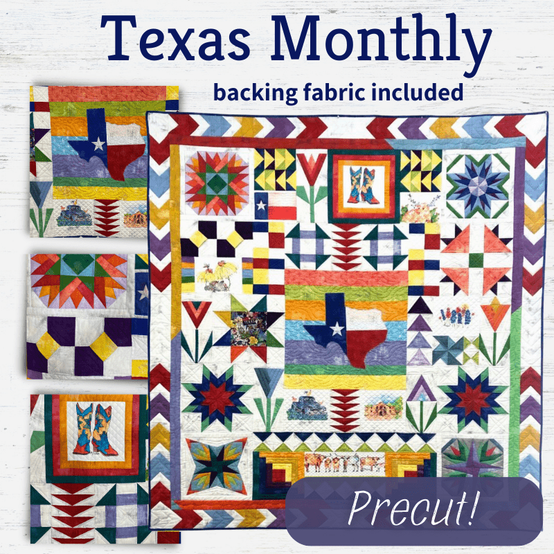 Precut! Texas Monthly Block of the Month - Begins August 2024 P-TEXASM-AUG24