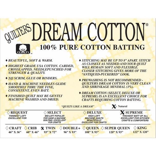 Quilter's Dream - Natural Dream Cotton Supreme Heaviest Loft Twin N8TN