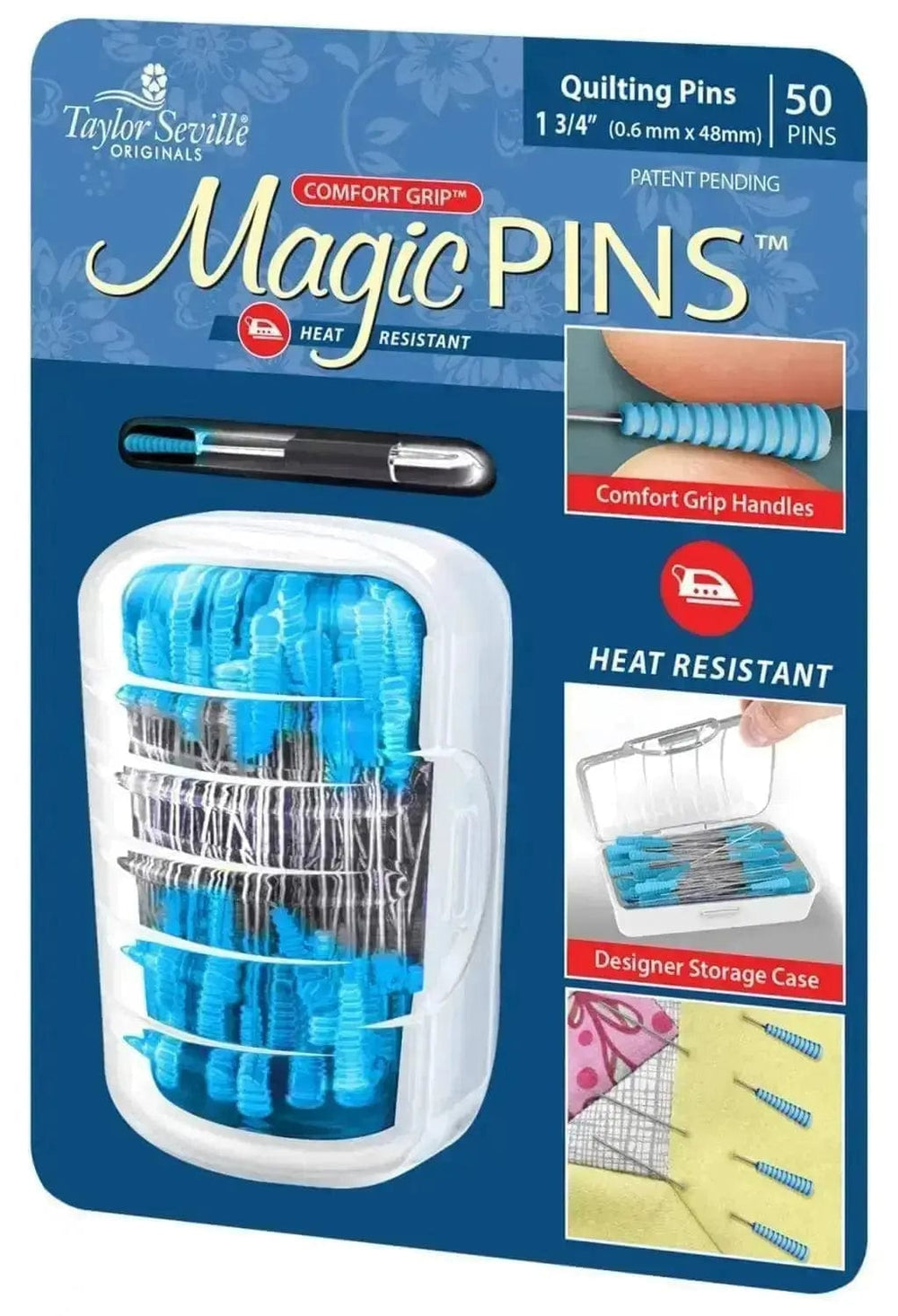 Magic Pins Regular Quilting 1.75in 50ct in Designer Case MODA/ United Notions 