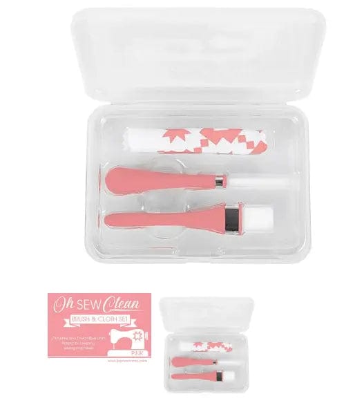 Oh Sew Clean Brush and Cloth Set - Pink BREWER 