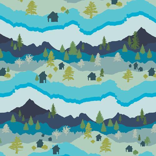 Catch & Release Mountain Scape Art Gallery Fabrics 