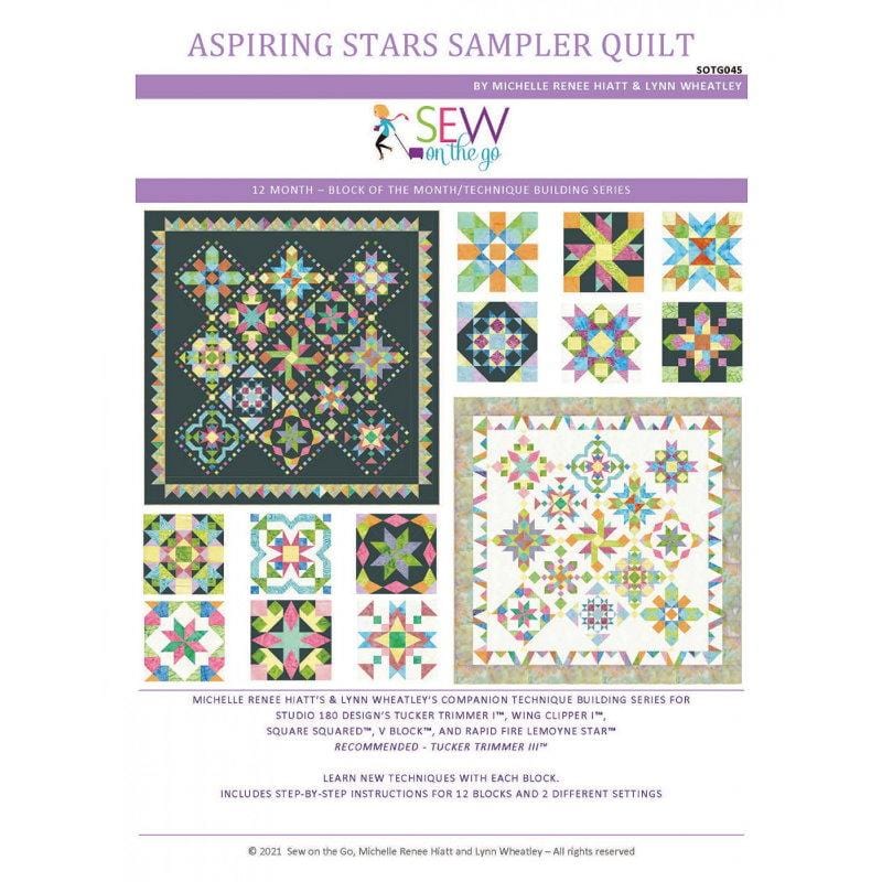 Aspiring Star Sampler BOM Quilt Pattern Sew on The Go 