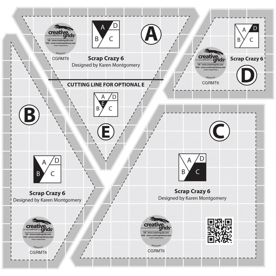 Creative Grids - Scrap Crazy 6 Template Rulers Checker Distributors 