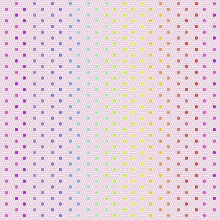 Tula's True Colors - Hexy Rainbow - Shell FreeSpirit Fabrics 