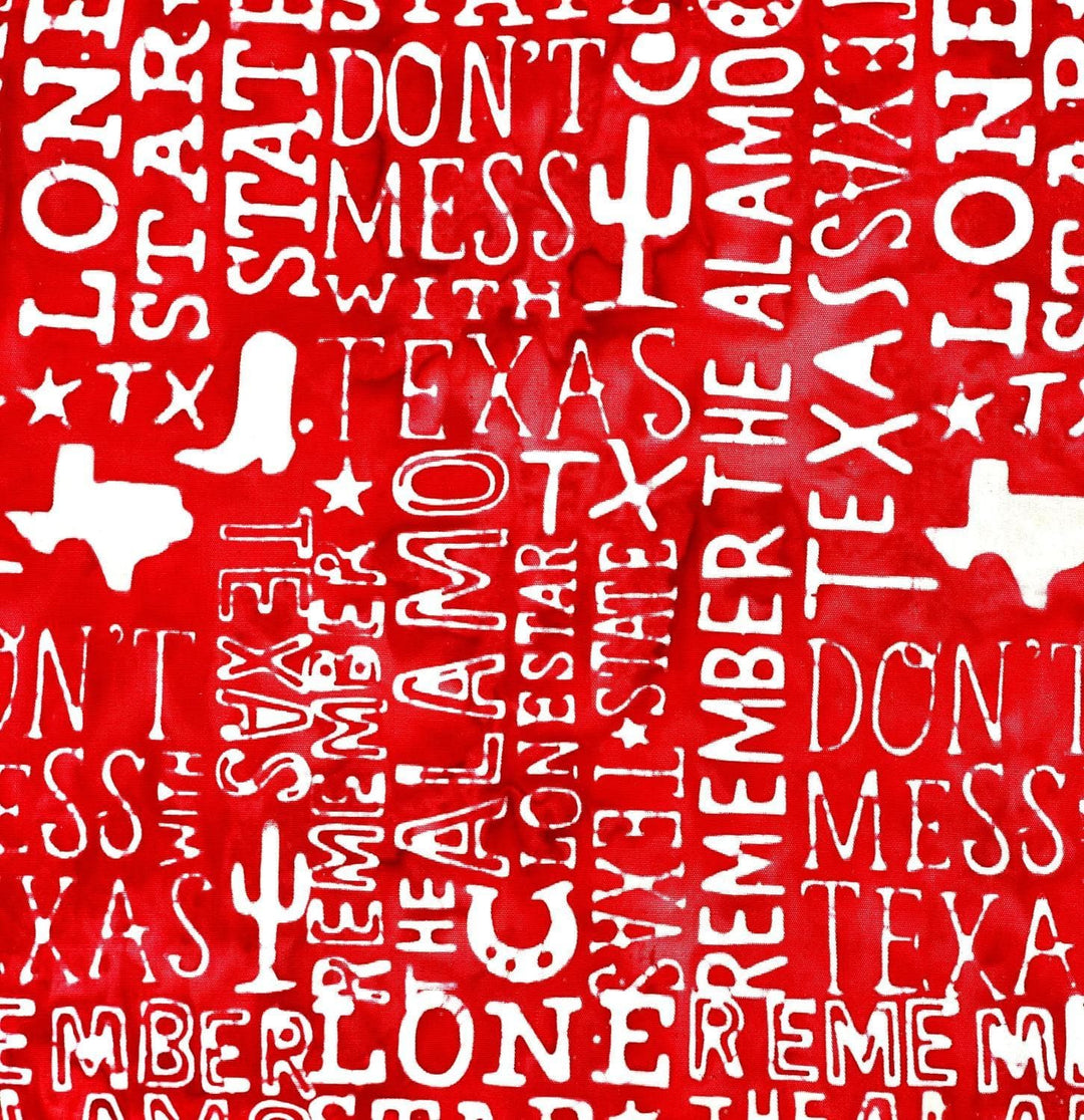 Texas Our Texas 2 - Texas Text 2 Cherry Island Batik, Inc. 