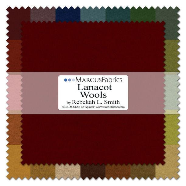 Marcus Fabrics - Lanacot Wools - 10in Squares 20pc 100% Wool Marcus Fabrics /NOT CIT 