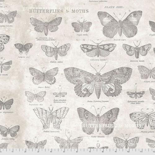 Monochrome - Butterflies - Parchment FreeSpirit Fabrics 