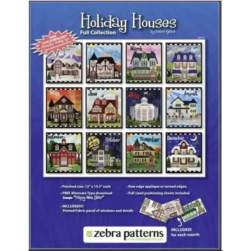 Zebra Patterns - Holiday Houses Full Pattern Set Zebra Patterns 