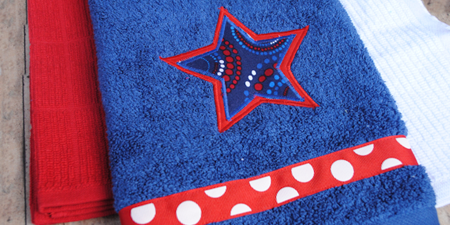 Fourth of July Appliqué Towel by Crazy Little Projects