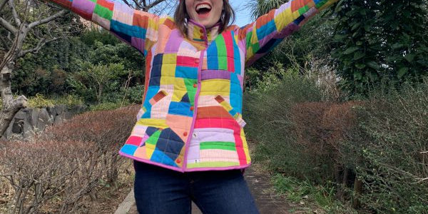 Woman in quilted jacket