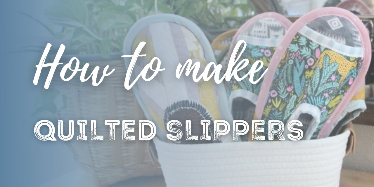 Quilted Slippers in basket