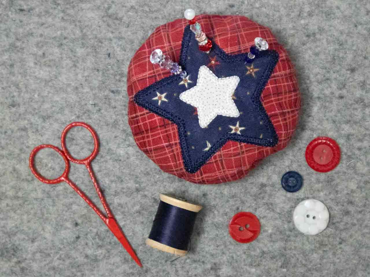 How to Sew a Patriotic Pincushion