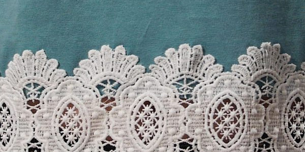 Upcycled T-shirt with Lace Hem