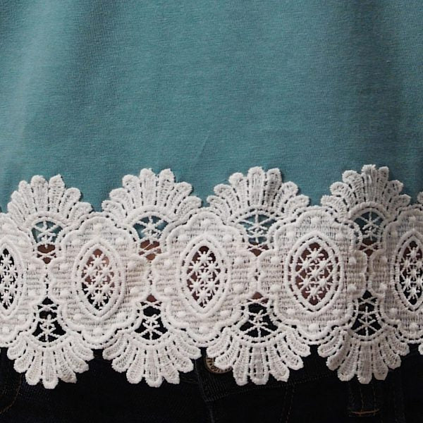 Upcycled T-shirt with Lace Hem