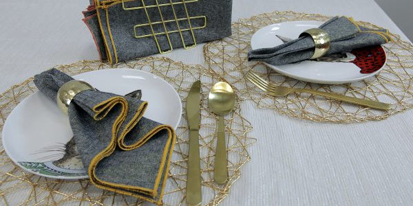 Sparkle Rolled Hem Napkins by Jaime David