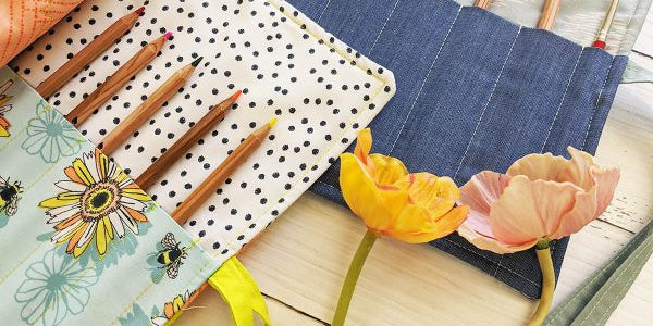 Back To School Quilted Pencil Roll 