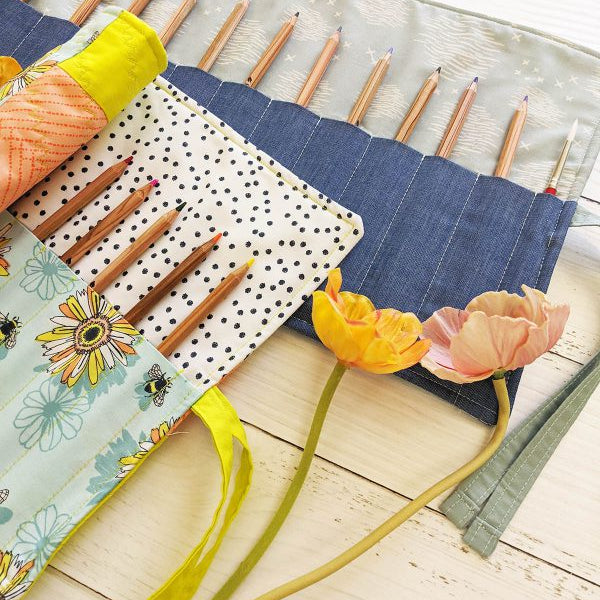 Back To School Quilted Pencil Roll 