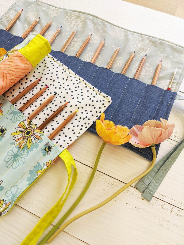 Back To School Quilted Pencil Roll 