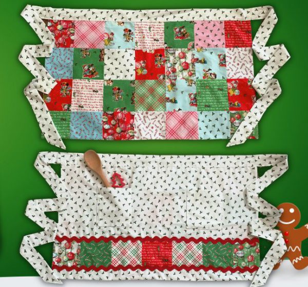 Reversible Patchwork Christmas Apron