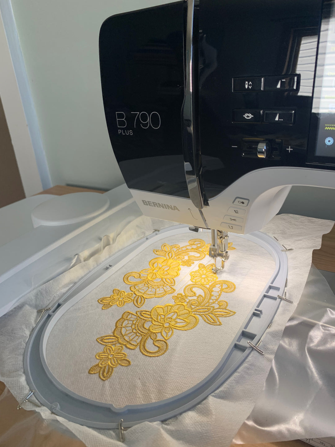 BERNINA Embroidery Machine embroidering flowers