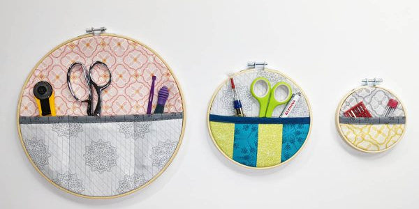 How to Sew Wall Organizers using wooden embroidery hoop