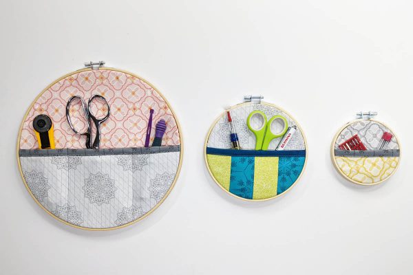 How to Sew Wall Organizers using wooden embroidery hoop