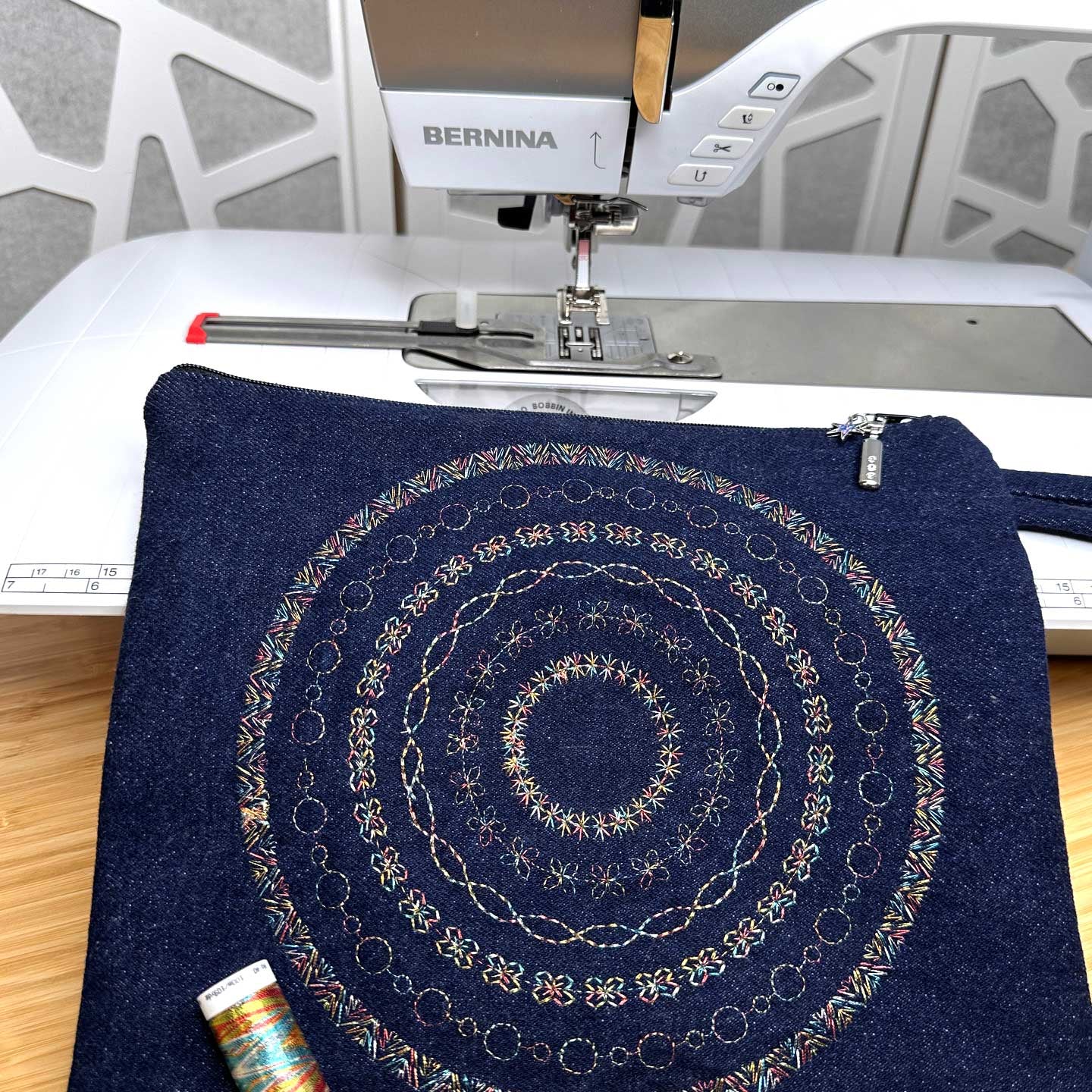 Sew a Clutch Bag Embellished with Metallic Stitches or Couched Yarns