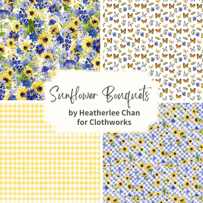 Sunflower Bouquets Fabric Collection