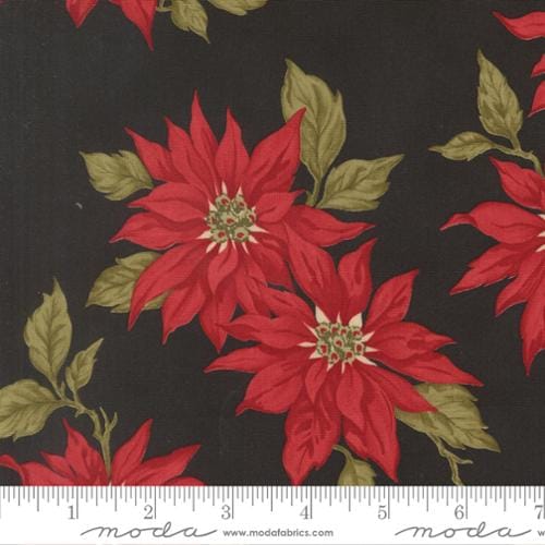 Poinsettia Floral Ebony - Candlelight Christmas