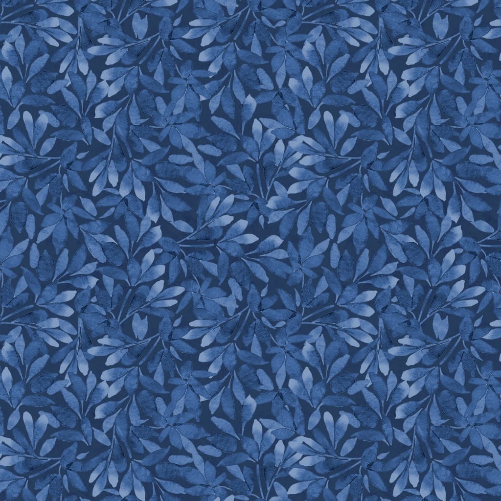 Tonal Leaves Dark Blue - Petal Whispers