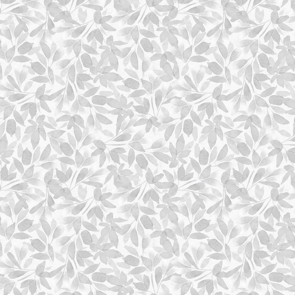 Tonal Leaves White Gray - Petal Whispers