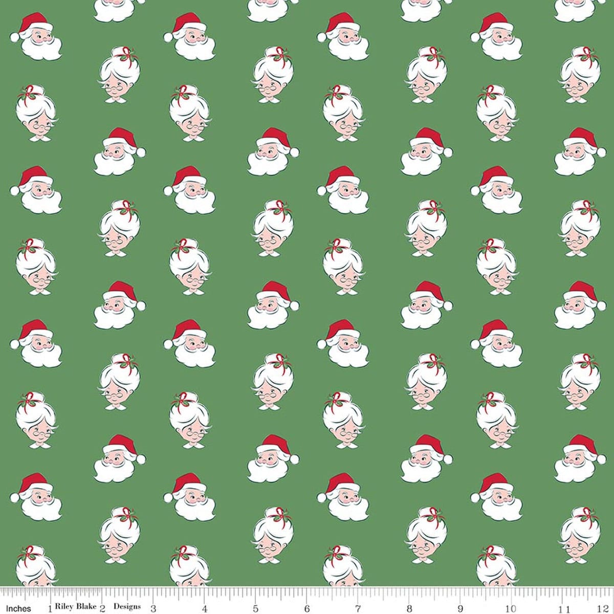 Santa Heads Green- Claus & Co.