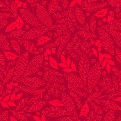 Holiday Stitches - Stitched Evergreens Red MAS11173-R