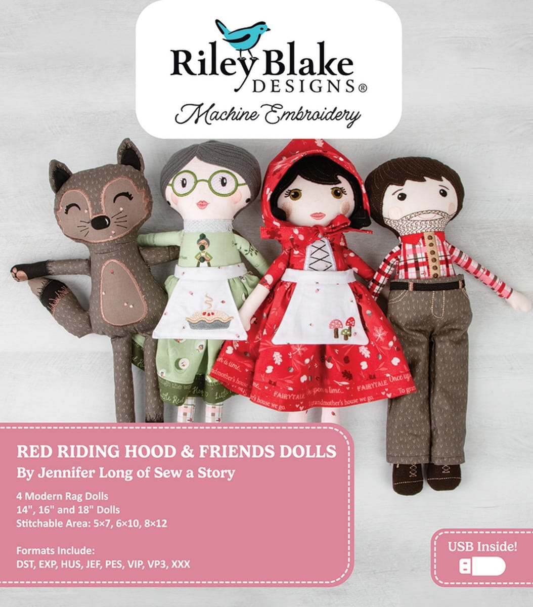 Red Riding Hood & Friends Dolls by Riley Blake Designs Machine Embroidery