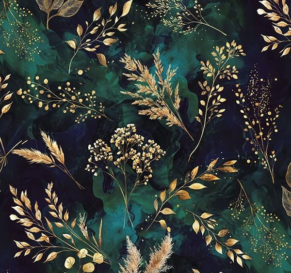 Midnight Flora - Deep Teal X5697-703-Deep