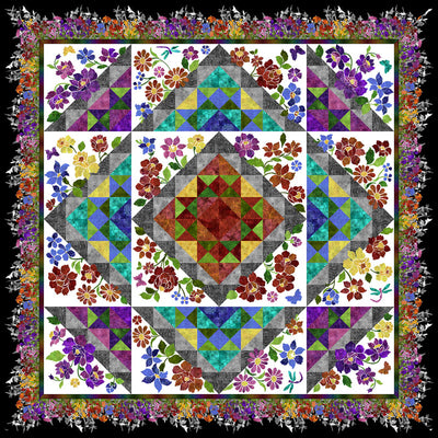 Image of Rainbow of Jewels quilt.