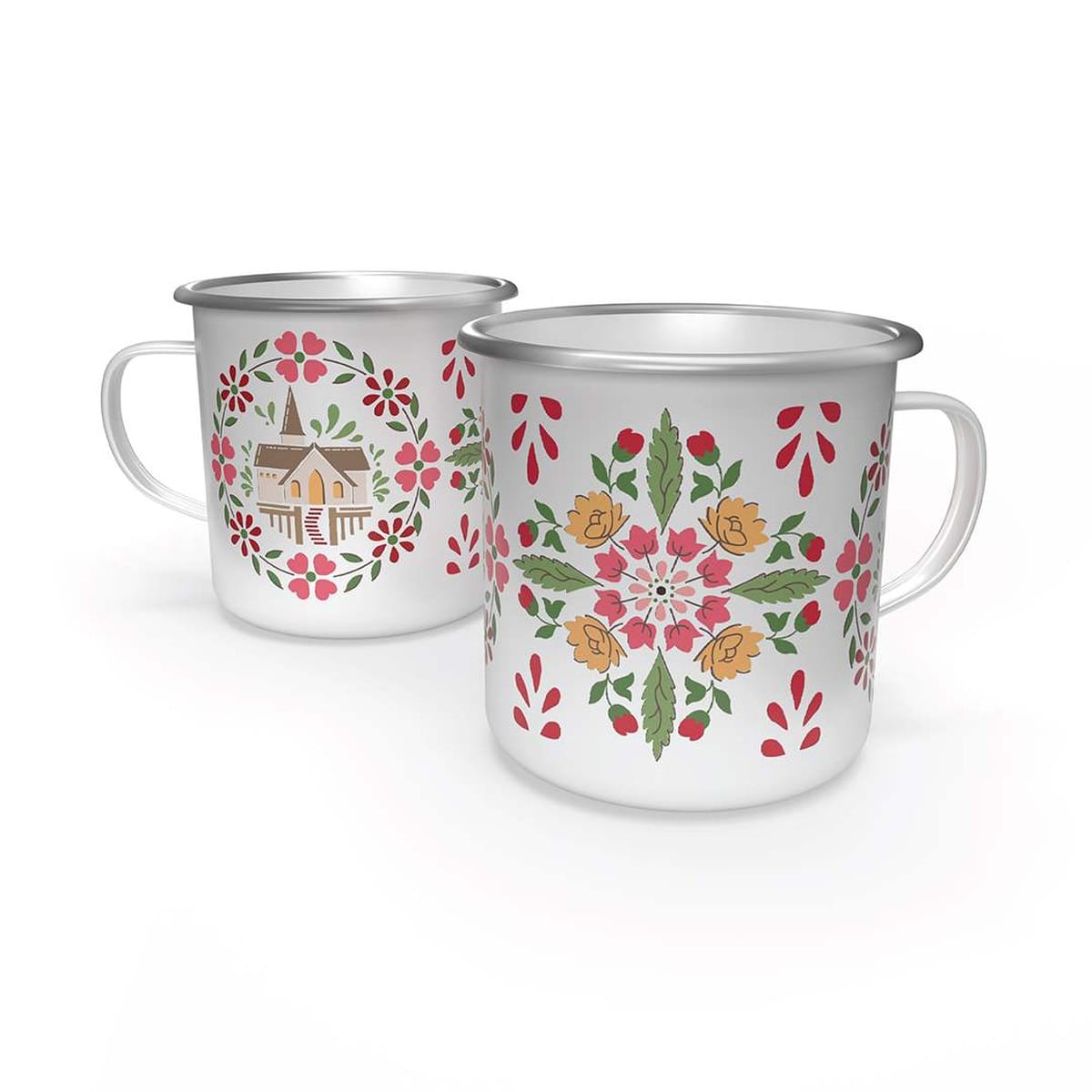 Home Town Holiday Enamel Mug - Lori Holt