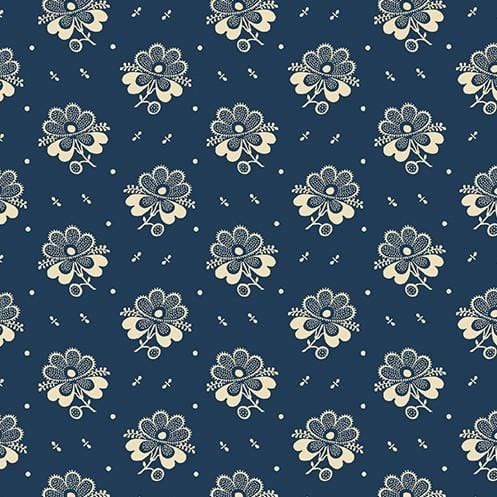 Indigo Cheddar II - Picotage Floral Indigo A-1143-B