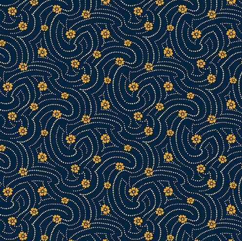 Indigo Cheddar II - Swirly Dots Indigo A-1141-B