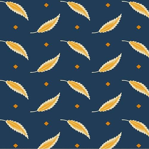Indigo Cheddar II - Tossed Leaves Indigo A-1140-B