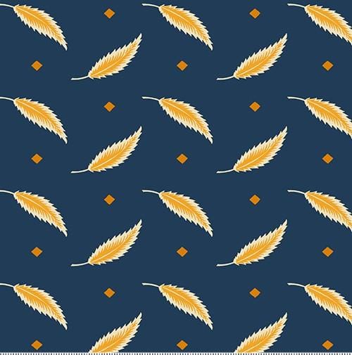 Indigo Cheddar II - Tossed Leaves Indigo A-1140-B