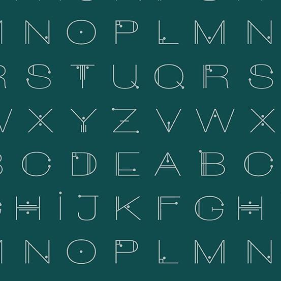 Scrawl - Deco Letters Deep Teal A-1217-T