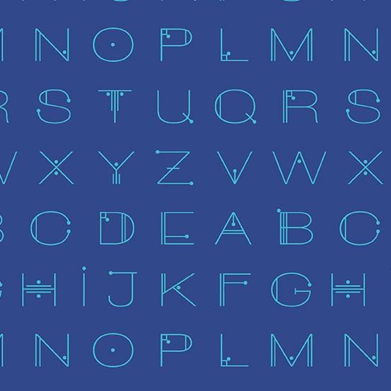 Scrawl - Deco Letters Electric Blue A-1217-B
