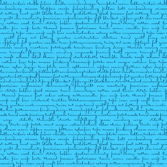 Scrawl - Quilty Words Blue Howlite A-1214-B