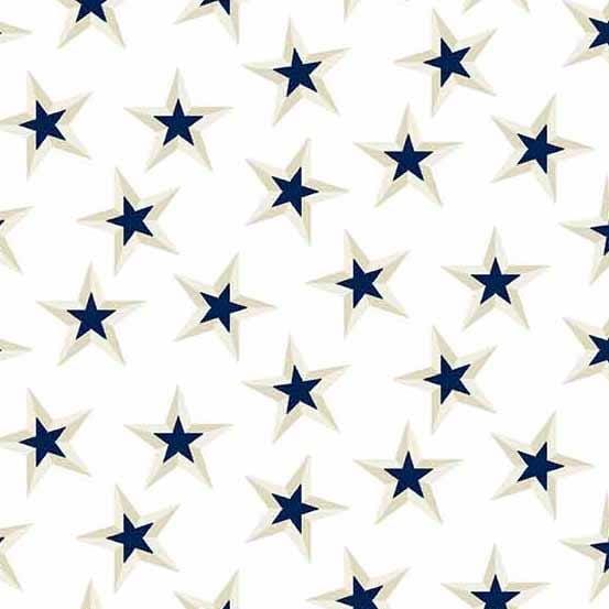 Stars & Stripes - Tossed Stars Cream A-563-L