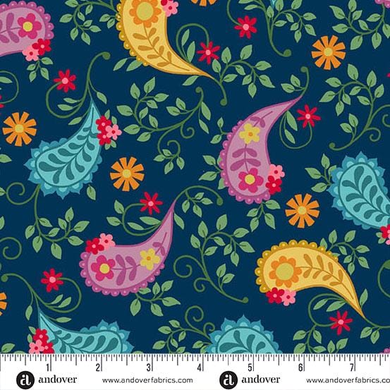 Whimsy - Navy Grand Paisley A-1652-B